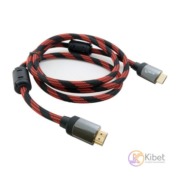 Кабель HDMI - HDMI 1.5 м Extradigital Black/Red, V2.0, позолочені конектори, феритові кільця, ПВХ сітка (KBH1633) 4116330 фото