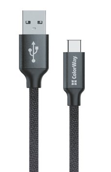 Кабель USB - USB Type-C 1 м ColorWay Black (CW-CBUC003-BK) 5012460 фото