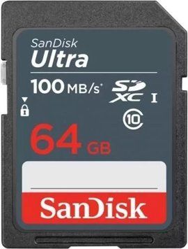 Карта пам'яті SDXC, 64Gb, SanDisk Ultra (SDSDUNR-064G-GN3IN) 7300680 фото