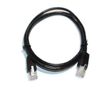 Патч-корд 1 м, UTP, Black, Cablexpert, литий, RJ45, кат.5е (PP12-1M/BK) 4630620 фото