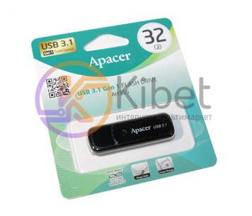USB 3.0 Флеш накопитель 32Gb Apacer AH355, Black (AP32GAH355B-1) 4926270 фото