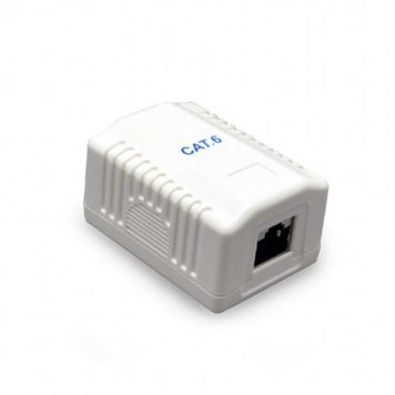 Розетка RJ45 (мережна), 1-портова FTP, біла, 6E категорія, Cablexpert (NCAC-1F6-01) 6259470 фото