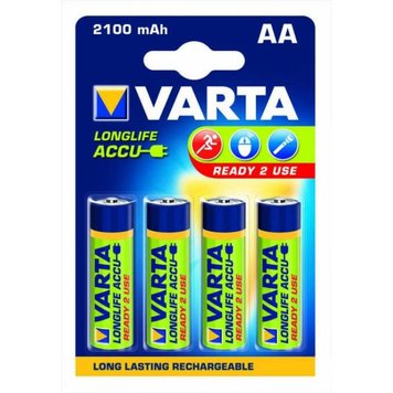 Акумулятор AA, 2100 mAh, Varta Rechargeable Accu, 4 шт, 1.2V, Blister (56706101404) 5424630 фото