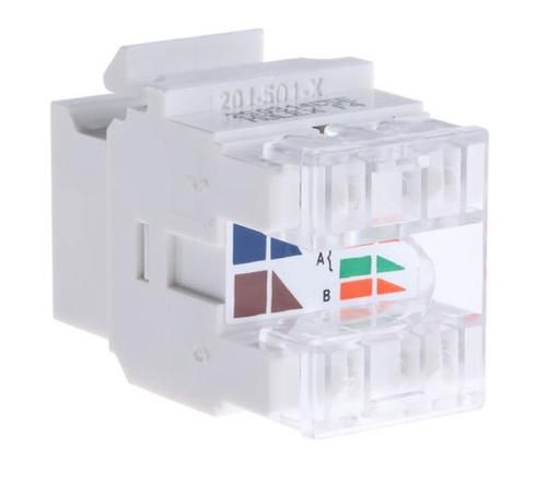 Модуль Keystone RJ45, UTP, Cat.5e, White, Molex (KSJ-00032-02) 7892250 фото