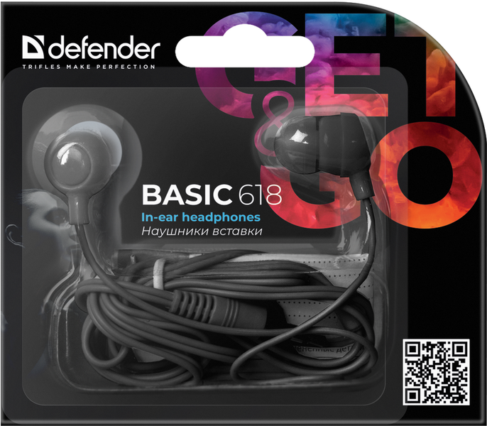 Наушники Defender Basic 618, Black (63618) 4990740 фото