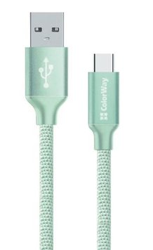 Кабель USB - USB Type-C 1 м ColorWay Mint (CW-CBUC003-MT) 5012430 фото