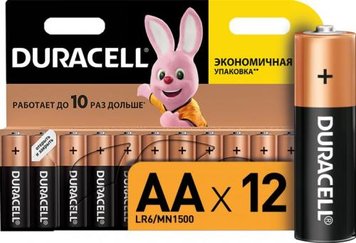 Батарейка AA (LR6), лужна, Duracell Duralock Basic, 12 шт, 1.5V, (MN1500 12BL) 7276410 фото