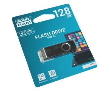 Флеш накопичувач USB 128Gb Goodram UTS2, Black/Silver, USB 2.0 (UTS2-1280K0R11) 4167900 фото