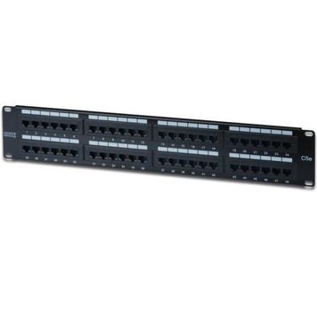 Патч-панель 48 портов, 19", Digitus, 2U, Cat.5e, UTP, Black (DN-91548U) 5560920 фото