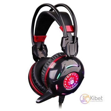 Навушники Bloody G300, Black/Red, 2 x Mini jack (3.5 мм) + USB, накладні, підсвічування, кабель 1.8 м 3860190 фото