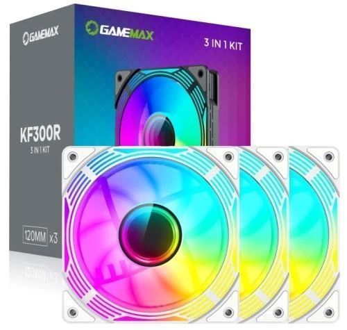 Вентилятор 120 мм, GameMax KF300R, White, 3 шт (KF300R WH) 8390400 фото