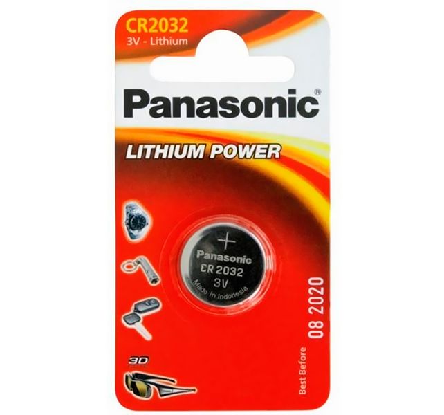 Батарейки CR2032, Panasonic, 1 шт, Blister (CR-2032EL/1B) 3751830 фото