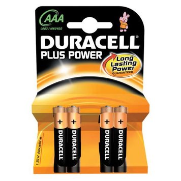 Батарейки AAA, Duracell, лужні, 4 шт, 1.5V, Blister 3443010 фото