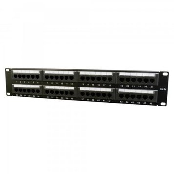 Патч-панель 48 портів, 19", Cablexpert, 2U, Cat.5e, UTP, Black (NPP-C548CM-001) 6243660 фото