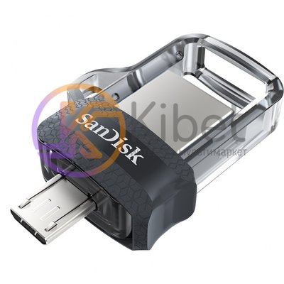 USB 3.0 Флеш накопитель 64Gb SanDisk Ultra Dual, OTG, Silver (SDDD3-064G-G46) 4983510 фото