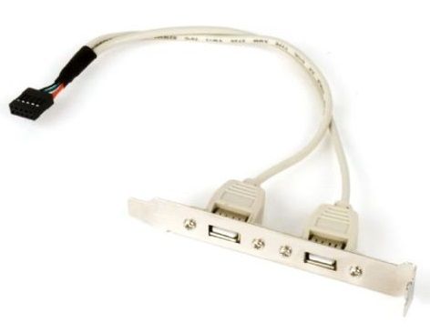 Планка расширения Cablexpert USB 2.0 на заднюю панель 2 порта (CCUSBRECEPTACLE) 6240180 фото
