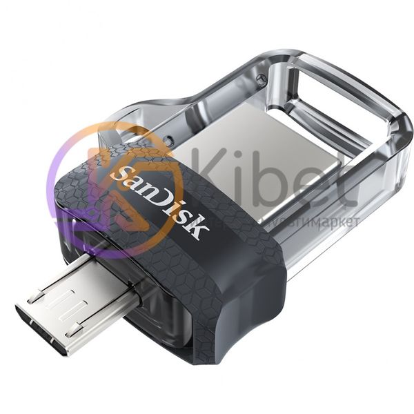 USB 3.0 Flash Drive 64Gb SanDisk Ultra Dual, OTG, Silver (SDDD3-064G-G46) 4983510 фото