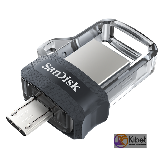 USB 3.0 Flash Drive 64Gb SanDisk Ultra Dual, OTG, Silver (SDDD3-064G-G46) 4983510 фото