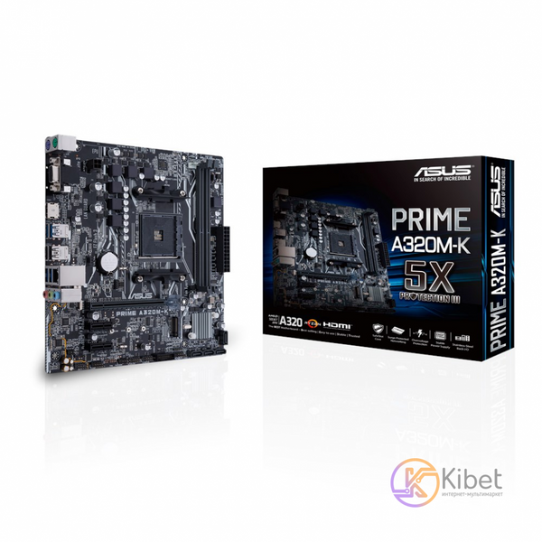Материнская плата AM4 (A320) Asus PRIME A320M-K, A320, 2xDDR4, Int.Video(CPU), 4 4399020 фото