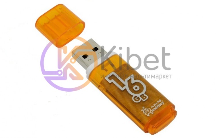 USB Флеш накопитель 16Gb Smartbuy Glossy series Orange SB16GBGS-Or