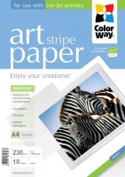 Фотобумага ColorWay 'Art', глянцевая, с тесненной фактурой имитации полосок, A4,