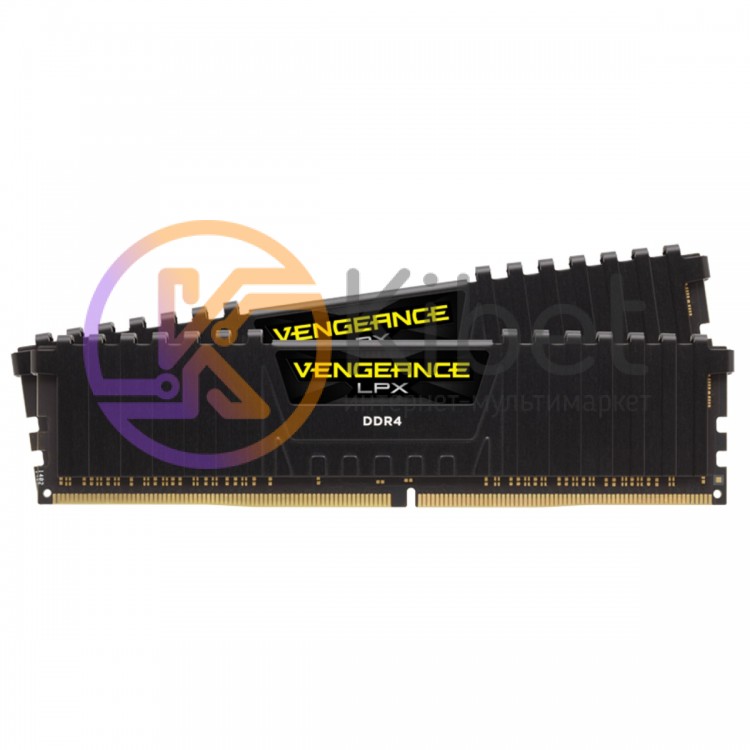 Модуль памяти 8Gb x 2 (16Gb Kit) DDR4, 3000 MHz, Corsair Vengeance LPX, Black, 1