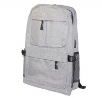Рюкзак для ноутбука 15.6', Gray, нейлон, выход под USB кабель