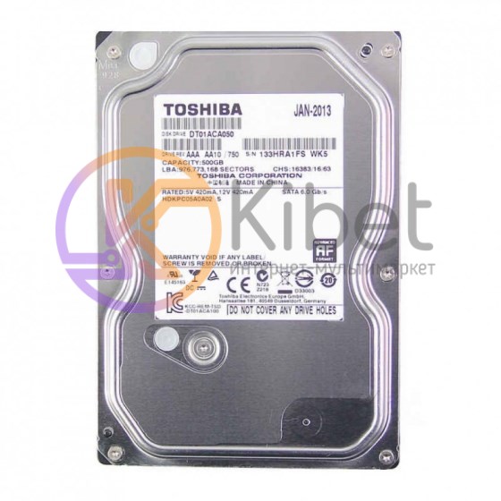 Жесткий диск 3.5' 500Gb Toshiba, SATA3, 32Mb, 5700 rpm (DT01ABA050V)