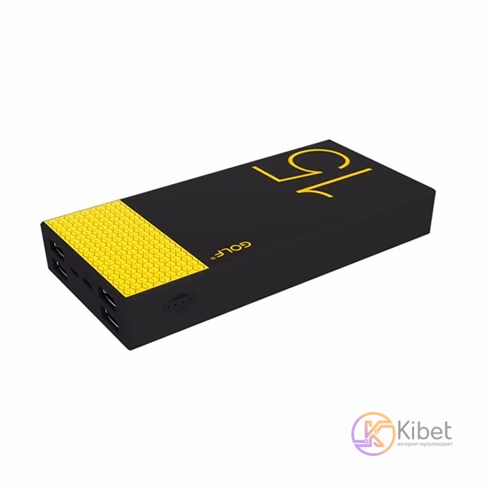 Универсальная мобильная батарея 15000 mAh, Golf Hive 15, Black-Yellow