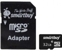 Карта памяти microSDHC, 32Gb, Class10, SmartBuy, SD адаптер (SB32GBSDCL10-01)
