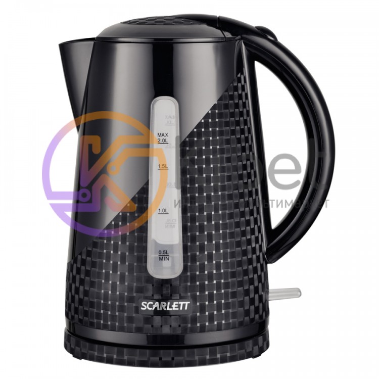 Чайник Scarlett SC-EK18P33 Black, 2200W, 2 л, дисковый, индикатор работы, корпус