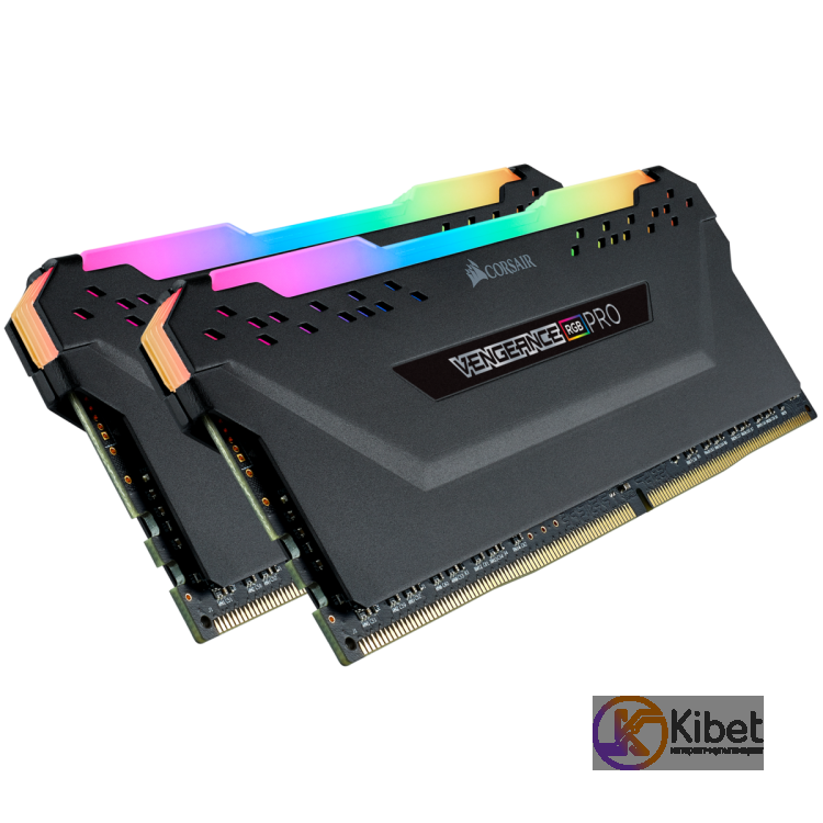 Модуль памяти 8Gb x 2 (16Gb Kit) DDR4, 3000 MHz, Corsair Vengeance RGB Pro, Blac