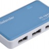 Концентратор USB 2.0 Defender Quadro Power, White Blue, 4xUSB 2.0, внешний БП (8