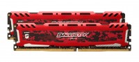 Модуль памяти 8Gb x 2 (16Gb Kit) DDR4, 2400 MHz, Crucial Ballistix Sport LT, Red