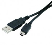 Кабель USB - mini USB 1.8 м ATcom Black, ферритовый фильтр