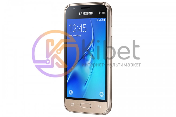 Смартфон Samsung Galaxy J1 J105H DS Gold, 2 MicroSim, сенсорный емкостный 4' (80