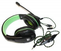 Наушники Gemix N20 Gaming Black Green, Mini jack, микрофон, накладные, кабель 1.
