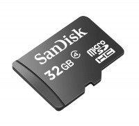 Карта памяти microSDHC, 32Gb, Class 4, SanDisk, без адаптера (SDSDQM-032G-B35)