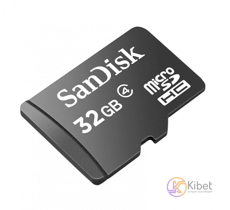 Карта памяти microSDHC, 32Gb, Class 4, SanDisk, без адаптера (SDSDQM-032G-B35)