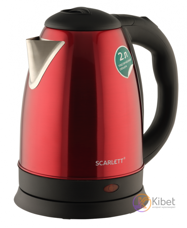 Чайник Scarlett SC-EK21S76 Red, 1800W, 2 л, дисковый, индикатор работы, корпус н