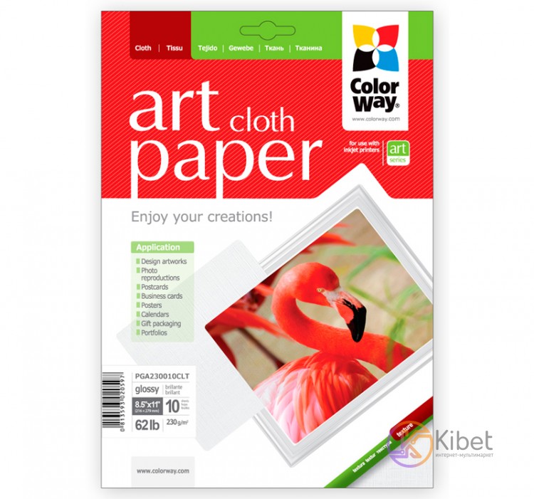 Фотобумага ColorWay 'Art', глянцевая, с тесненной фактурой имитации ткани, Lette