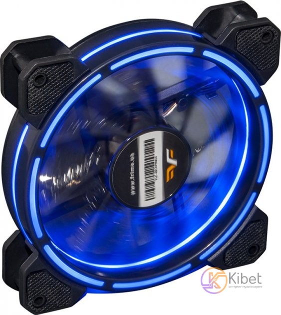 Вентилятор 120 мм, Frime 'Iris', Black, 120х120х25 мм, Blue LED подсветка (Ring)