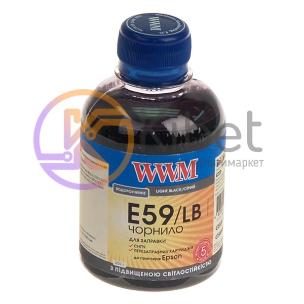 Чернила WWM Epson Stylus Pro 7700 9700, Light Black, 200 г (E59 LB)