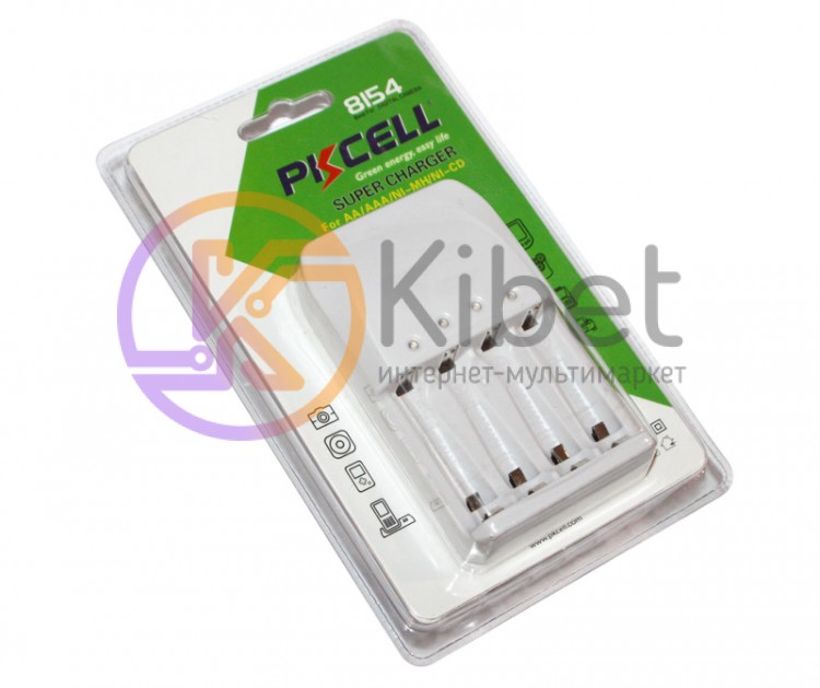 Зарядное устр-во PKCELL 8154, White, 4xAA AAA, 1.2V, 1800 mA