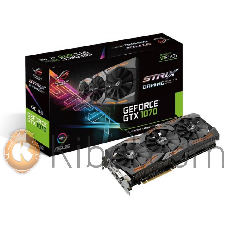 Видеокарта GeForce GTX1070 OC, Asus, STRIX, 8Gb DDR5, 256-bit, DVI 2xHDMI 2xDP,