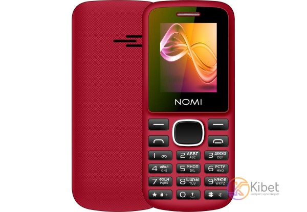 Мобильный телефон Nomi i188 Red, 2 Sim, 1.77' (128x160) TFT, microSD, BT, FM, MP