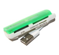 Card Reader внешний Merlion CRD-7GR, M2 microSD, Green
