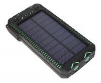 Универсальная мобильная батарея 30000 mAh, Power Bank, Black Green, солнечная па