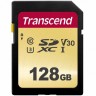 Карта памяти SDXC, 128Gb, Сlass10 UHS-I U3 V30, Transcend 500S (TS128GSDC500S)