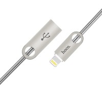 Кабель USB - Lightning, Hoco Zinc alloy metal, 1.2 m , U8, Silver